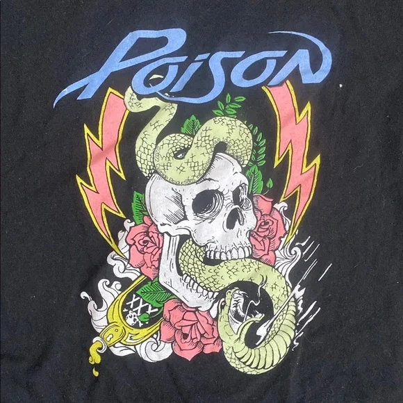 Poison Graphic Black Band T-Shirt - Picture 2 of 5